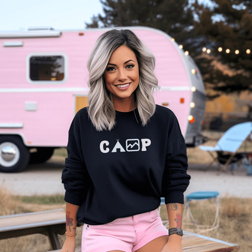 This cozy and comfortable camping sweatshirt is the ultimate must-have for anyone who loves the great outdoors.